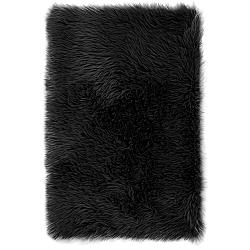 AmeliaHome Kožušina Dokka čierna, 50 x 150 cm