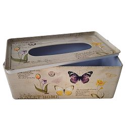 Plechový box na vreckovky Motýle, 24 x 9,5 x 13 cm