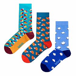 Set 3 párov ponožiek Ballonet Socks Novelty Blue v darčekovom balení, veľkosť 36 - 40