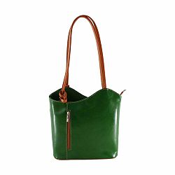 Zelená kožená kabelka Chicca Borse Phoebe