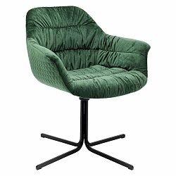 Zelená stolička so zamatovým čalúnením Kare Design Swivel